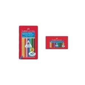 FABER-CASTELL Buntstifte COLOUR GRIP 2001, 36er Metalletui dreieckig, farbig lackiert, mit Soft-Grip-Zone, Länge: 175mm (112435)