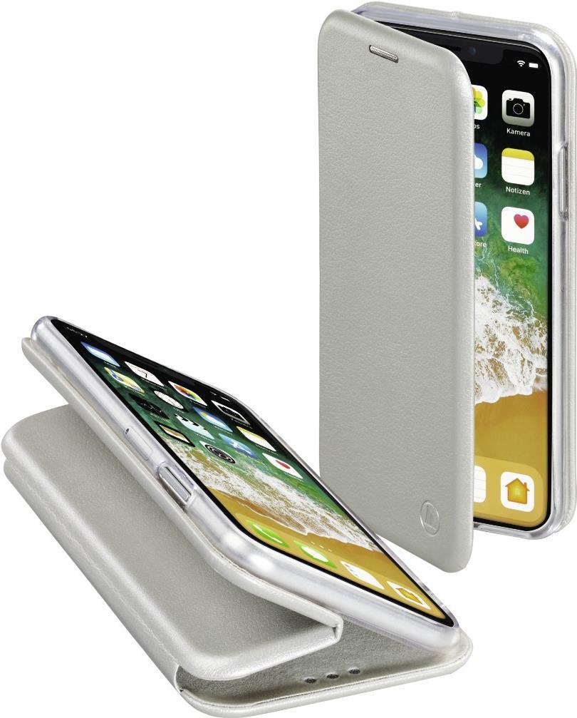 Hama Booklet Curve für Apple iPhone X, Silber (00181601)