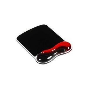 Kensington Duo Gel Wristrest Wave - Mauspad mit Handgelenkpolsterkissen - Schwarz, Rot (62402)