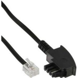 InLine® TAE-F Kabel, 6polig/4adrig, für Import, TAE-F Stecker an RJ11 Stecker, 1m (18902)
