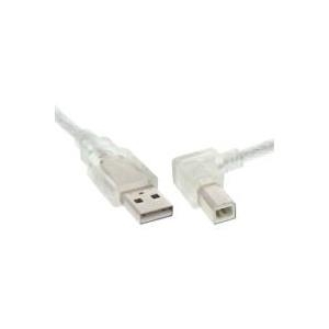 InLine - USB-Kabel - USB Typ A, 4-polig (M) - USB Typ B, 4-polig (M) - 3,0m (USB/USB2.0) - rechter Winkelverbinder - durchsichtig (34521R)
