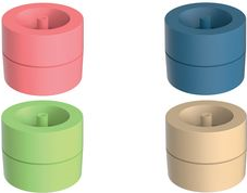 Distributore di punti metallici MAUL MAULpro rotondo tocco di rosa diametro 73 mm / altezza 60 mm con magnete centrale - 1 pezz