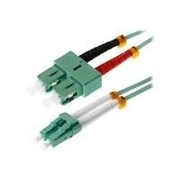 Helos - Patch-Kabel - LC Multi-Mode (M) bis SC multi-mode (M) - 1 m - Glasfaser - 50/125 Mikrometer - OM3 - Aquamarin