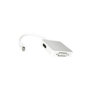 Dinic Combi - Video- / Audio-Adapter - DisplayPort / HDMI / DVI - HDMI, 19-polig, DVI, DisplayPort (W) - Mini DisplayPort (M) - 20cm - weiß (MDP-CMB)