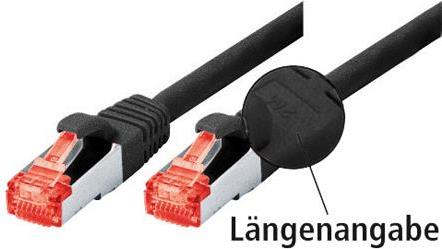 exertis Connect Patchkabel S/FTP (PIMF), CAT.6, schwarz, 1,0 mPatchkabel mit besonders schmalem Knickschutz- Twisted Pair, S/FTP (PIMF) geschirmt, 4 x 2 x AWG 27- RJ45 Stecker an RJ45 Stecker- Rastnasenschutz- besonders schmaler Knickschutz (ideal be