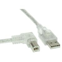 Cavo USB 2.0 - da A a B angolato a sinistra - trasparente - 0,5 m