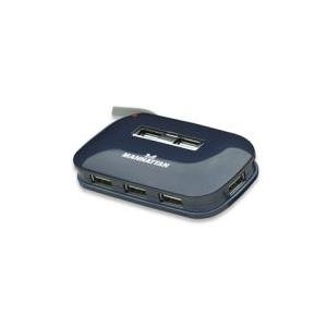MANHATTAN Hi-Speed USB 2.0 Ultra Hub 7 Steckplätze, Dual Power, Multiple Transaction Translator (161039)