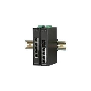 MICROSENS Fast Ethernet PoE-Switch - Switch - 4 x 10/100 (PoE) + 1 x 10/100 - an DIN-Schiene montierbar, wandmontierbar - PoE - Gleichstrom (MS655100PX-48)