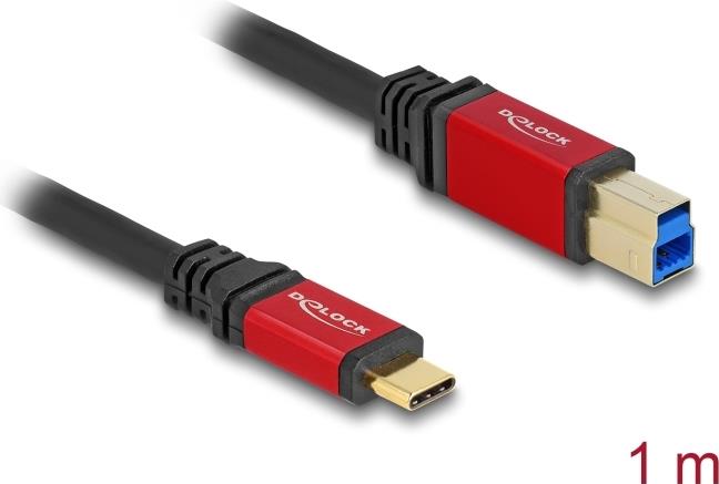 Delock Cavo USB 5 Gbps USB Tipo-C maschio a USB Tipo-B maschio 1 m rosso in metallo