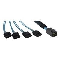 Inter-Tech - SATA- / SAS-Kabel - SAS 12Gbit/s - 36-polig 4x Mini SAS HD (SFF-8643) bis 7-poliges SATA - 50 cm - Schwarz, Blau