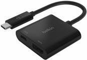 Belkin USB-C to HDMI + Charge Adapter - Videoschnittstellen-Converter - HDMI / USB - USB-C (M) bis HDMI, USB-C (nur Spannung) (W) - Schwarz - 4K Unterstützung, USB Power Delivery (60W)