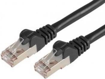 M-Cab CAT6A U/FTP cavo di rete Nero 1 m U/FTP [STP] (CAT6A U/FTP FLAT 1M BLACK - 10GBIT PATCH CABLE CU)