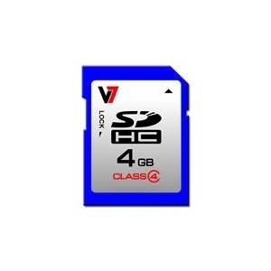 V7 VASDH4GCL4R - Flash-Speicherkarte - 4 GB - Class 4 - SDHC - Blau