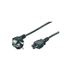 MicroConnect - Stromkabel - IEC 60320 C5 bis CEE 7/7 (M) gewinkelt - 1,0m - Schwarz (DEL-109C)