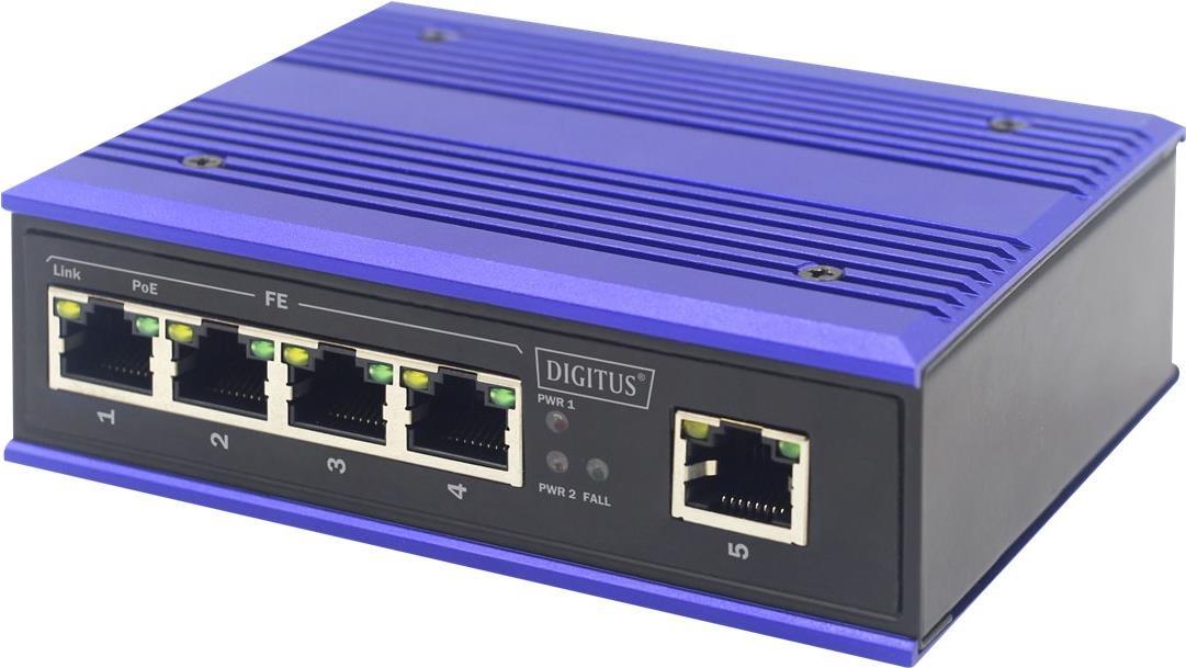 Lo switch industriale Fast Ethernet DIGITUS è progettato per ambienti difficili in cui è esposto a umidità fluttuazioni di t