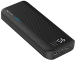 XLayer Pure Carbon - Powerbank - 15000 mAh - 2,1 A - 2 Ausgabeanschlussstellen (USB) - auf Kabel: Micro-USB - Schwarz (214413)