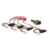 SAS Kabel SFF-8470 auf 4x S-ATA + PWR, int. 4c Multilane host auf 4x Target/Device, 75cm, Good Connections® (SAS-14007)