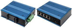 DN-651131 è uno Switch Fast Ethernet PoE industriale con 4 porte 10/100 Mbps RJ45 1 porta 100Mbps base-FX.Lo Switch industrial