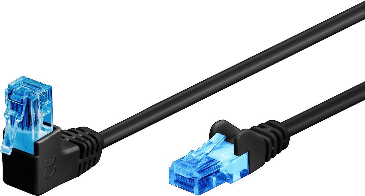 Wentronic goobay - Cavo patch - RJ-45 (M) angolato su RJ-45 (M) dritto - 50 cm - 59 mm - UTP - CAT 6a - senza alogeni rotondo f