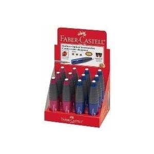 FABER-CASTELL Radierer-Spitzer-Kombination, rot / blau hochwertige Spitzdose mit Drehverschluss, geeignet für - 12 Stück (184401)