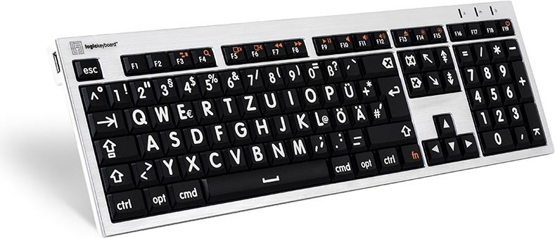 Logickeyboard LKB-LPRNTWB-CWMU-DE USB QWERTZ Deutsch Schwarz - Silber - Weiß Tastatur (LKB-LPRNTWB-CWMU-DE) Logickeyboard LKB-LPRNTWB-CWMU-DE USB QWERTZ Deutsch Schwarz - Silber - Weiß Tastatur (LKB-LPRNTWB-CWMU-DE)