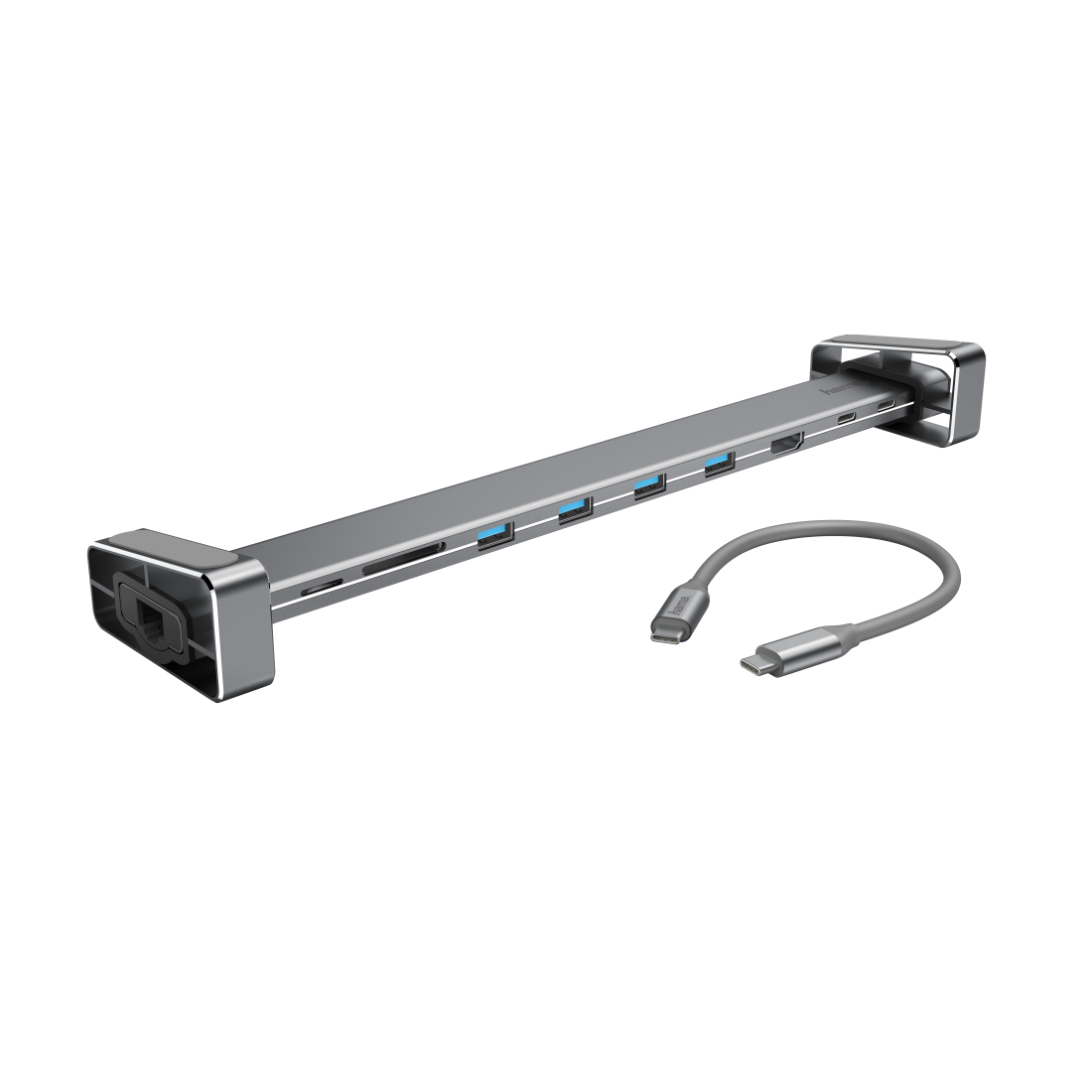 Hama 00200103 replicatore di porte e docking station per laptop USB 3.2 Gen 1 [3.1 Gen 1] Type-C Grigio (Hama Connect2Office Ba