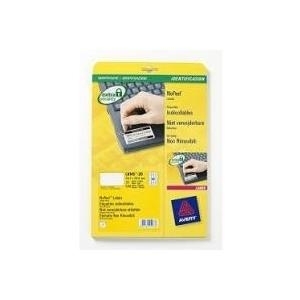 Avery NoPeel Labels L6145 - Nicht ablösbare Polymeretiketten - weiß - 25,4 x 45,7 mm - 800 Etikett(en) (20 Bogen x 40) (L6145-20)