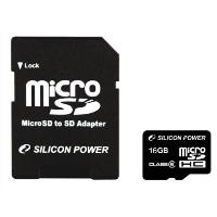 SILICON POWER - Flash-Speicherkarte - 16GB - Class 6 - microSDHC (SP016GBSTH006V10)