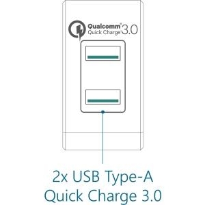 FANTEC QC3-A22 - Netzteil - 36 Watt - Quick Charge 3.0 - 2 Ausgabeanschlussstellen (USB Type A (power only)) (1951)