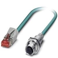 Phoenix Contact M12 / RJ45 Netzwerk Anschlusskabel CAT 5, CAT 5e SF/UTP 2.00 m Grün Flammwidrig, mit Rastnasenschutz Phoenix Contact (1406085)