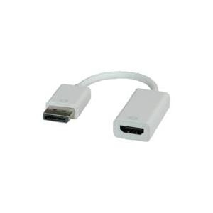 Secomp Roline - Video- / Audio-Adapter - DisplayPort / HDMI - DisplayPort (M) - HDMI, 19-polig (W) - 15cm - (DisplayPort 1,2) - weiß (12.03.3144)