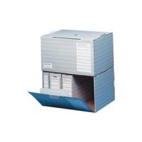 ELBA Archiv-Container tric, für A4 und A3, grau-weiß aus stabiler Wellpappe, Maße: (B)270 x (T)455 x (H)355 mm (83421)