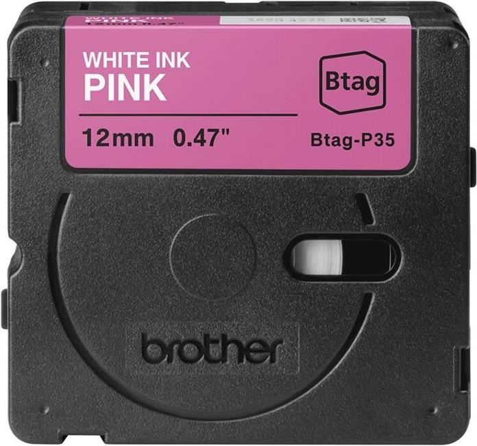 Brother BTAG-P35 nastro per etichettatrice Bianco su rosa