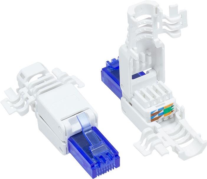 RJ45 Stecker Cat. 6a, UTP, werkzeugfrei, für 5,2mm, 6,4mm und 7,5mm Kabeldurchmesser, Good Connections® (MOD-TL04)