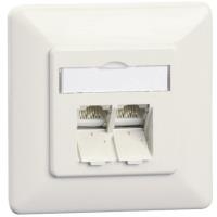 METZ CONNECT BTR IT CONNECT E-DAT C6 8/8(8) UP Cat.6 - Anschlussdose, unterputz - RJ-45 X 2 - Pure White, RAL 9010 - 2 Ports (1307381002-I)