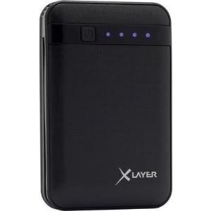 XLayer X-Pro - Powerbank - 13000 mAh - 2.1 A - 2 Ausgabeanschlussstellen (USB, Micro-USB Typ B) - auf Kabel: Micro-USB, Lightning - Schwarz