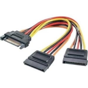 Renkforce Strom Y-Adapter [1x SATA-Strom-Stecker 15pol. - 2x SATA-Strom-Buchse 15pol.] 0.15 m Schwarz, Rot, Gelb Renkforce