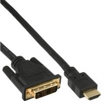 InLine - Videokabel - Single Link - HDMI / DVI - HDMI, 19-polig (M) - DVI-D (M) - 1,0m - abgeschirmt - (HDMI 1,3) - Schwarz (17661P)