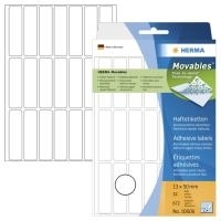 Herma Movables - Etichette di carta autoadesivo Matt - White - 13 x 50 mm 672 Etichetta (32 foglio x 21) (10606)