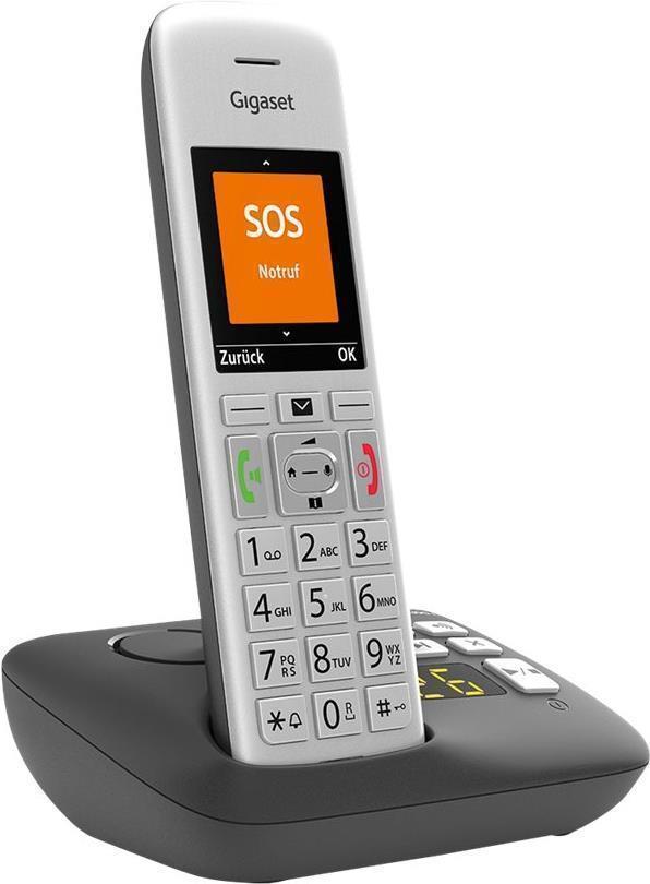 Telefono cordless Gigaset E390A con segreteria - argento nero