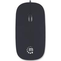 Manhattan Optische Maus Slim - Maus - optisch - 3 Taste(n) - verkabelt - USB - Schwarz (177658)