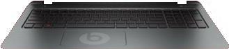HP 774833-B31. Typ: Gehäuse-Unterteil+Tastatur, Tastaturlayout: US International, Markenkompatibilität: HP, Kompatibilität: Pavilion 15-p (774833-B31)