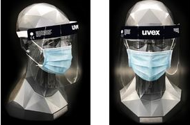 uvex Einweg-Gesichtsschutz, PET-Scheibe: 0,3 mm Einheitsgröße, Kopfgröße: 54-64 cm, Fixierung am Kopf - 1 Stück (9710514)