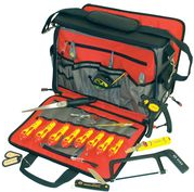 C.K Werkzeugtasche für Elektriker-Techniker, bestückt mit 19 Werkzeugen: kleine Metallsäge, Kabelmesser, auto- (T1630 FKIT)