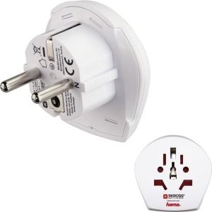Hama World to Europe Travel Adapter Plug - Adapter für Power Connector - CEE 7/4 (S) bis BS 1363, SEV 1011, Eurostecker, Typ L, Type I, Typ G, Type C, Typ B, Type A (R) - weiß (00128210)