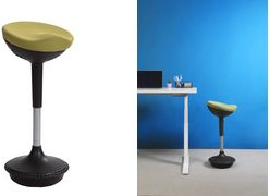 ALBA Sitzhocker/Stehhilfe STOOLY, schwarz / grün höhenverstellbar von 610 - 850 mm, Bezug: Polyester, - 1 Stück (MHSTOOLY V)