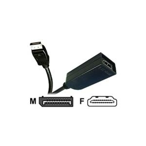 Jou Jye Computer AVC 124 - Videoanschluß - DisplayPort / HDMI - DisplayPort (M) bis HDMI (W) - 20 cm - Schwarz