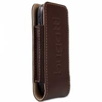 style for mobile Bugatti Twin Size S - Tasche für Mobiltelefon - Kalbsleder - Warm Brown - für LG KM570, Nokia 27XX, 52XX, C1, C2, C3, C5, X3, X6, Samsung GT S3370, Wave 525, 723 (07148)