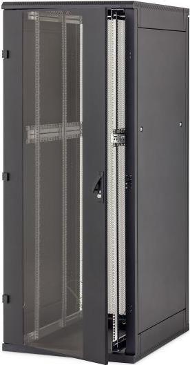 19-Netzwerkschrank 42HE, zerlegbar, Triton RZA-42-A86-BAX-A1-ZZR, 800x600, Frontglastür (linksans.), perf. Rechtsseitenwand, tiefschwarz (RZA-42-A86-BAX-A1-ZZR)