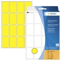 HERMA - Etichette adesive permanenti - Giallo - 25 x 40 mm 512 etichetta(e) (32 fogli x 16) (2451)